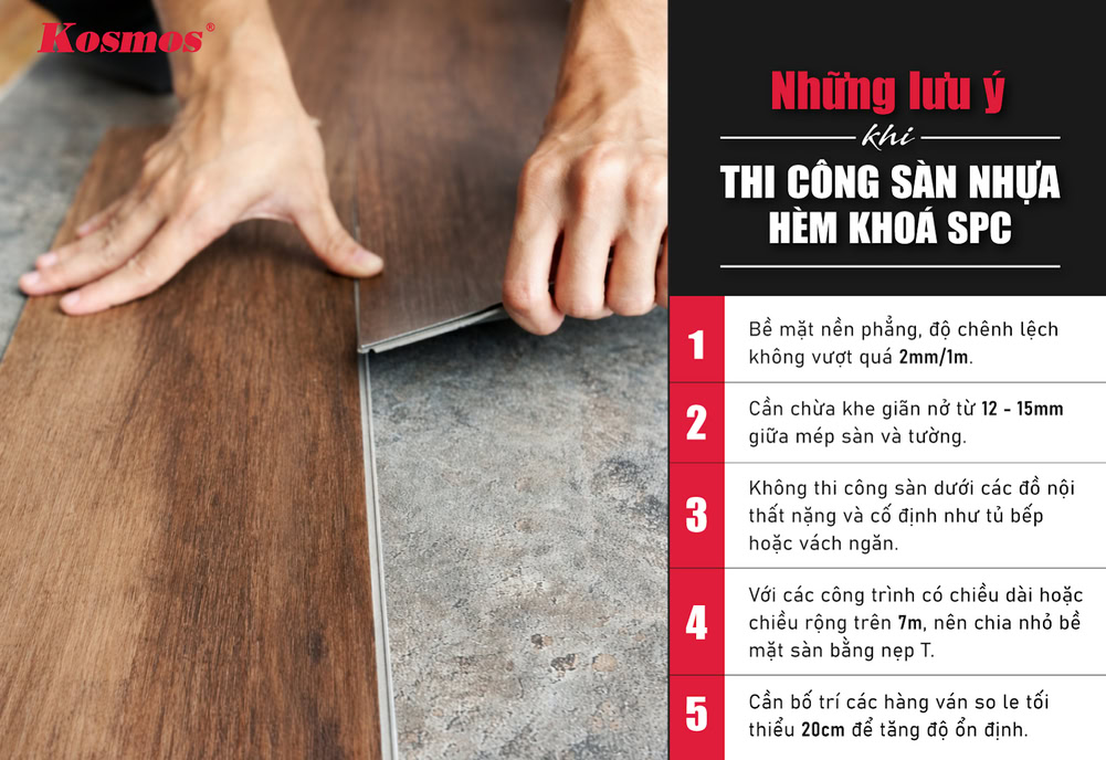 5 lưu ý khi thi công sàn nhựa hèm khóa SPC 5 lưu ý khi thi công sàn nhựa hèm khóa SPC