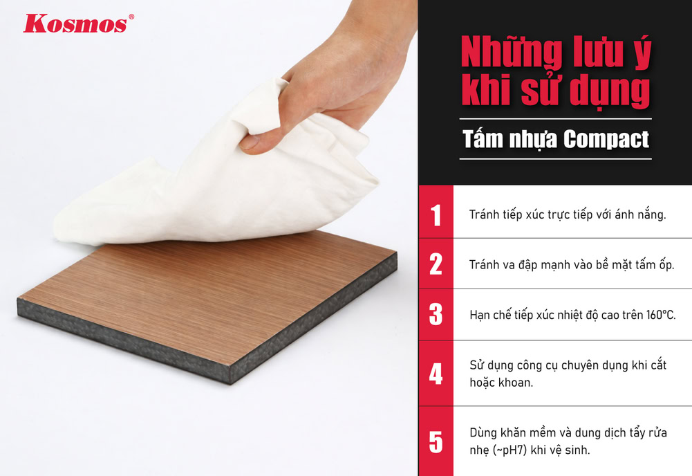 5 lưu ý quan trọng khi sử dụng và bảo dưỡng tấm compact nhựa