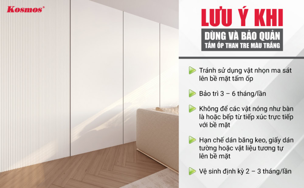 5 lưu ý quan trọng trong quá trình sử dụng tấm ốp than tre