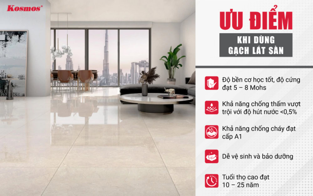 5 ưu điểm nổi bật của gạch lát sàn nhà