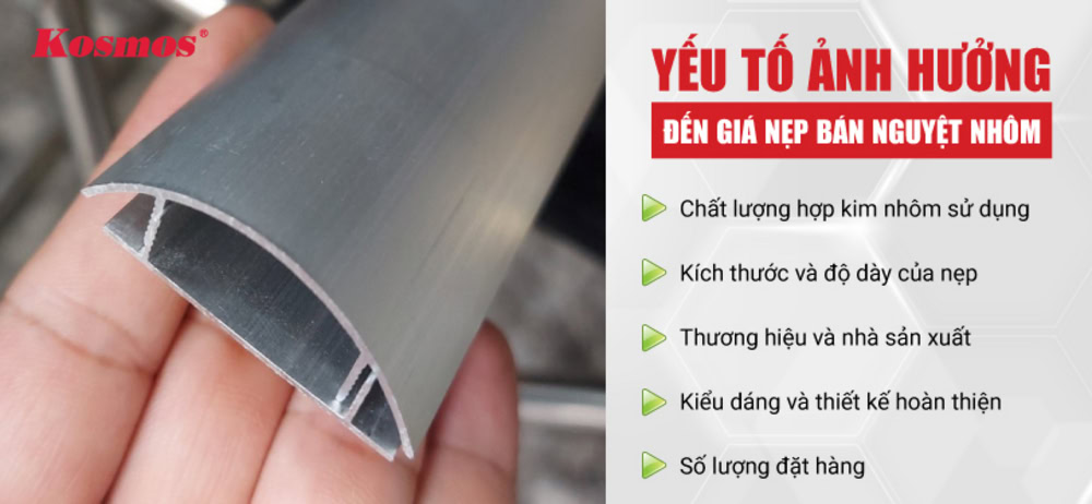 5 yếu tố ảnh hưởng đến giá nẹp bán nguyệt nhôm