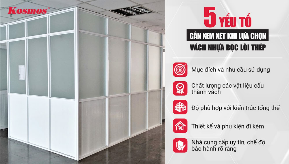 5 yếu tố cần xem xét khi lựa chọn vách nhựa bọc lõi thép