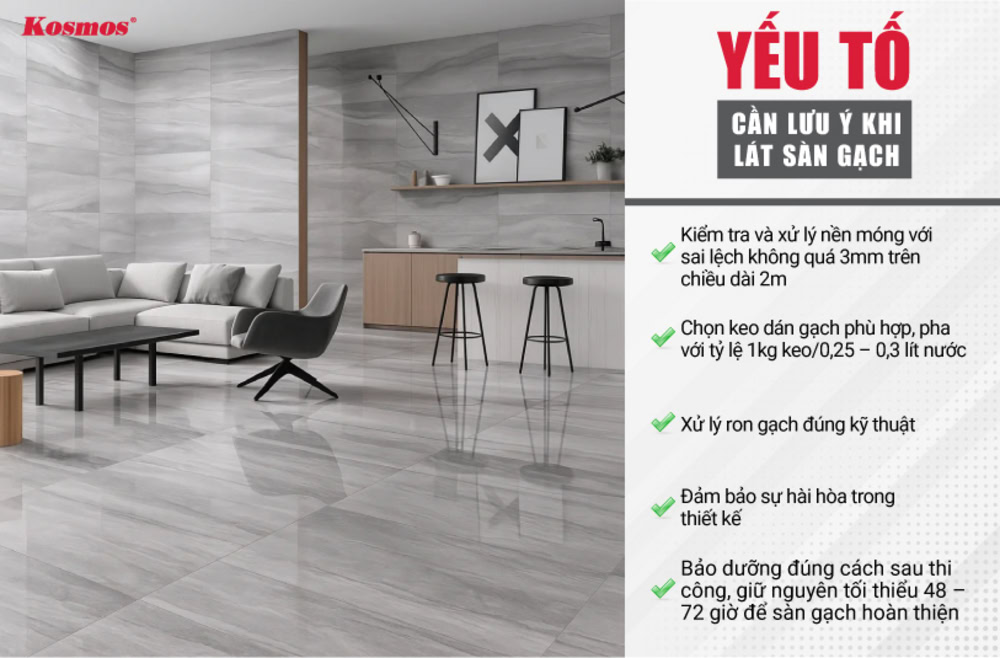 5 yếu tố quan trọng cần lưu ý khi lát sàn gạch
