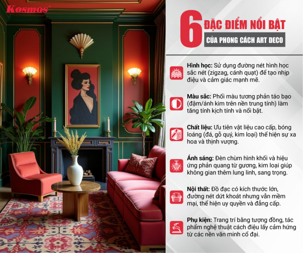 6 đặc điểm nổi bật của phong cách Art Deco