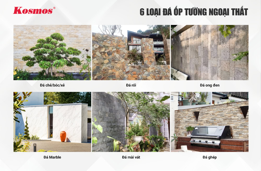 6 loại đá ốp tường ngoại thất