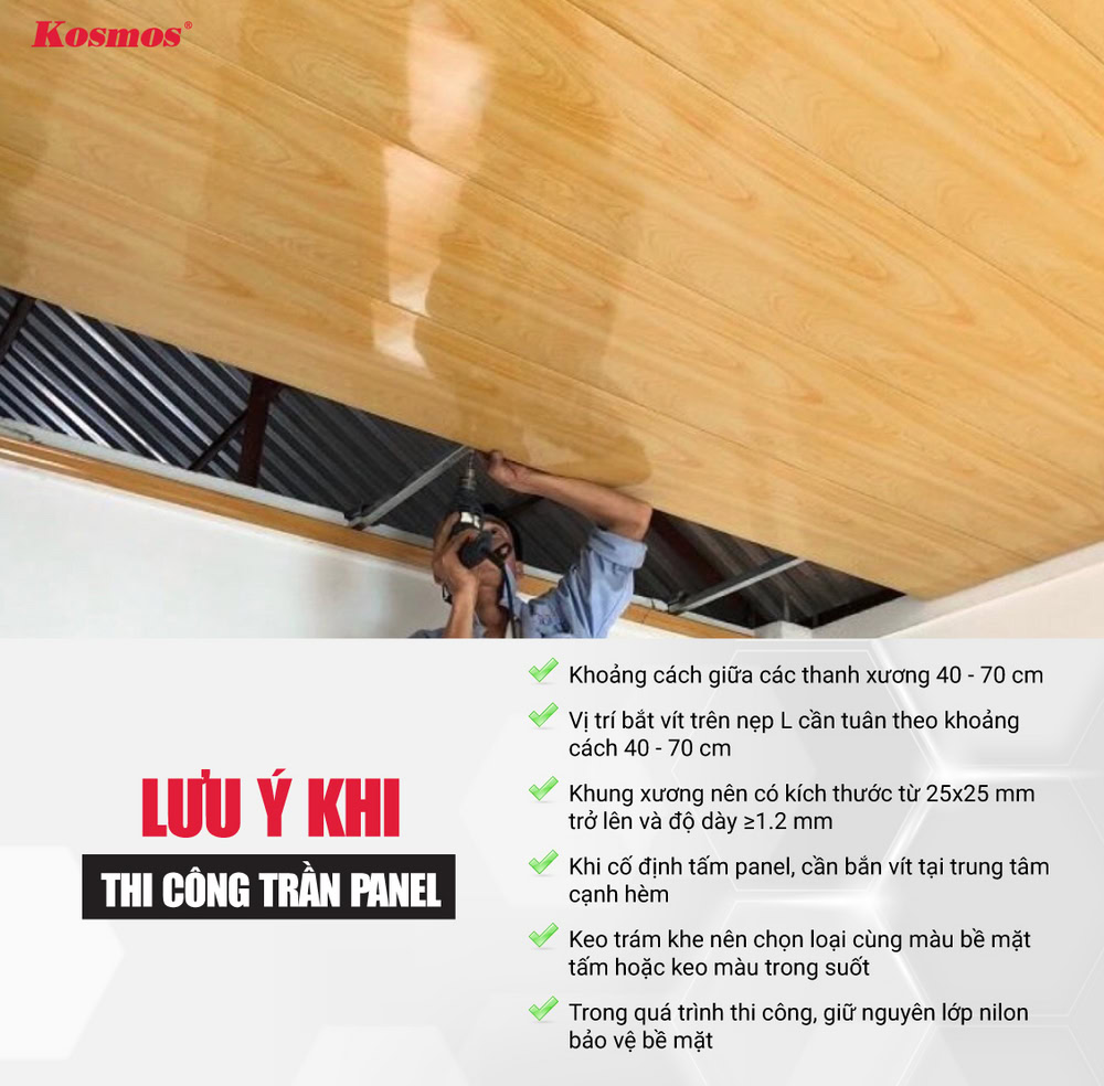 6 lưu ý khi thi công trần panel