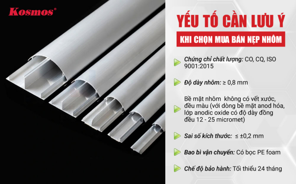 6 yếu tố cần lưu ý khi chọn mua bán nẹp nhôm