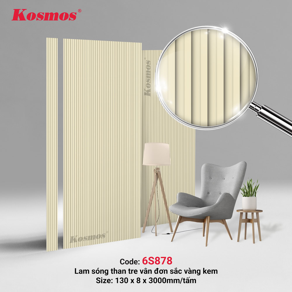 6S878 là lam sóng than tre đơn sắc vàng kem