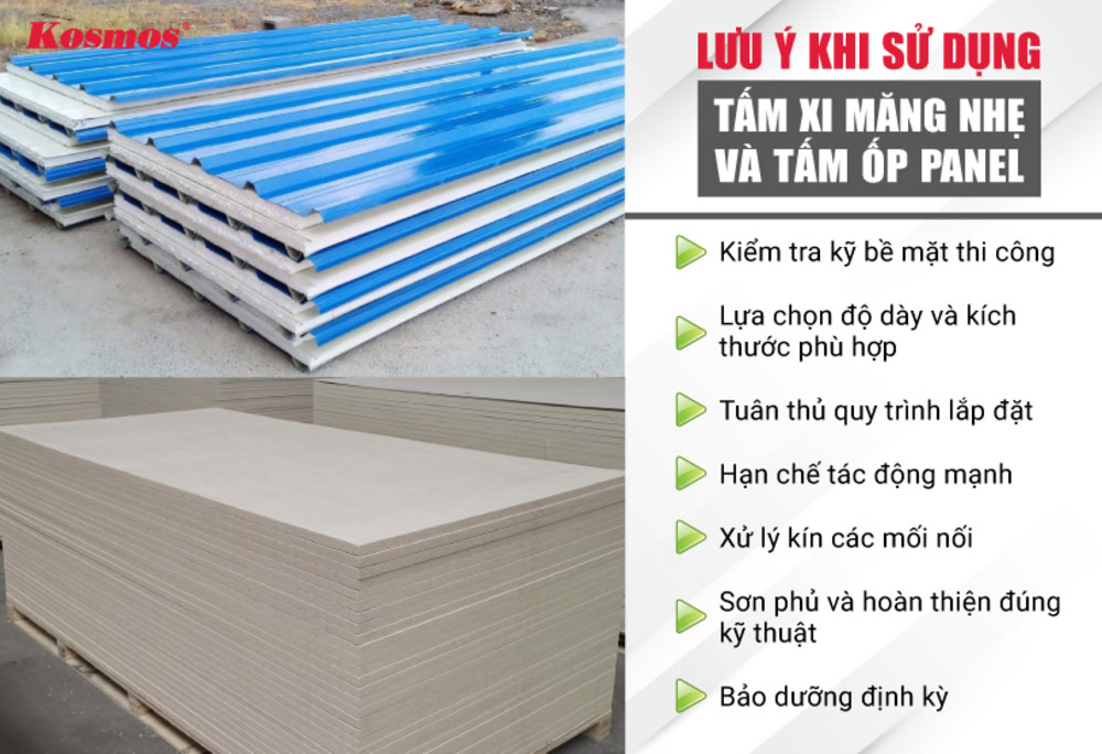 7 lưu ý khi sử dụng tấm xi măng nhẹ và tấm ốp panel