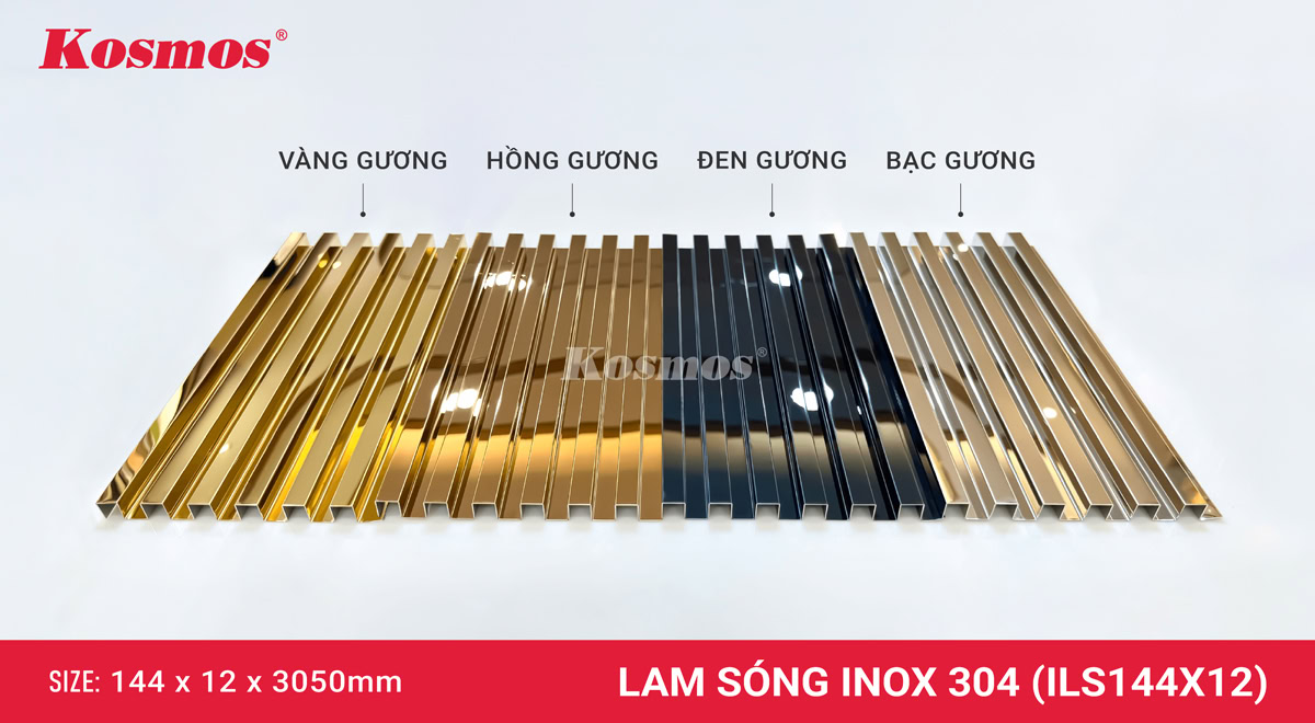 Bộ 4 màu làm sóng inox 304 ILS144X12