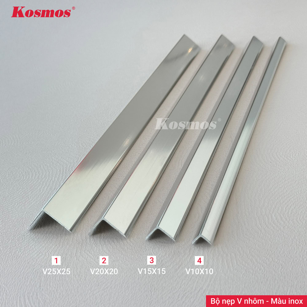 Bộ nẹp nhôm V màu inox Kosmos
