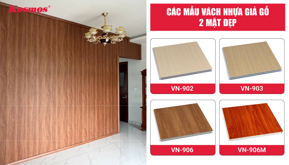 Bộ sưu tập các mẫu vách nhựa giả vân gỗ 2 mặt đẹp
