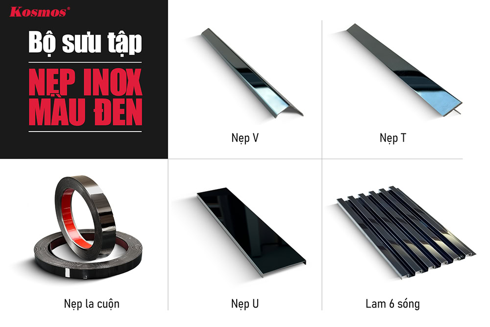 Bộ sưu tập nẹp inox màu đen