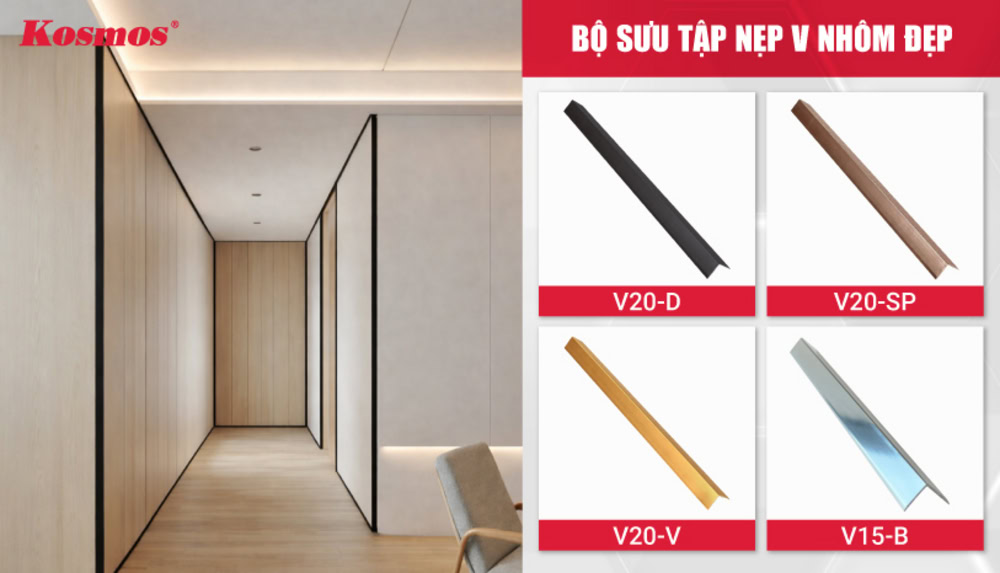 Bộ sưu tập nẹp V nhôm đẹp mắt, hiện đại Bộ sưu tập nẹp V nhôm đẹp mắt, hiện đại