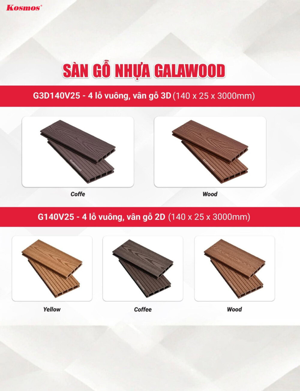 Bộ sưu tập sàn gỗ nhựa 1 lớp Galawood