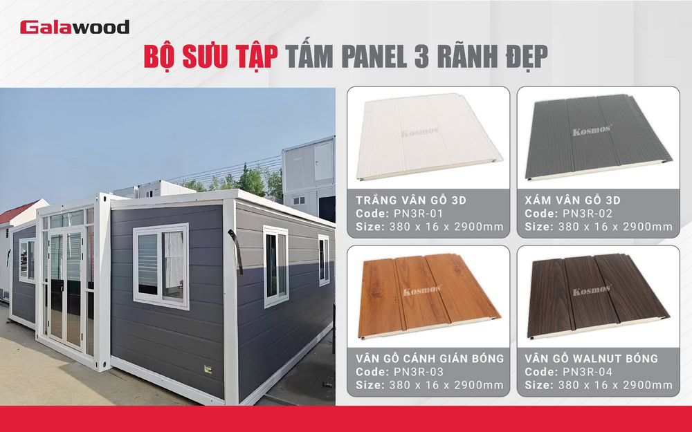Bộ sưu tập tấm panel 3 rãnh Galawood đẹp