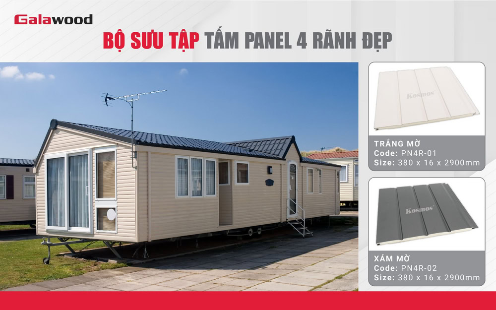 Bộ sưu tập tấm panel 4 rãnh Galawood đẹp