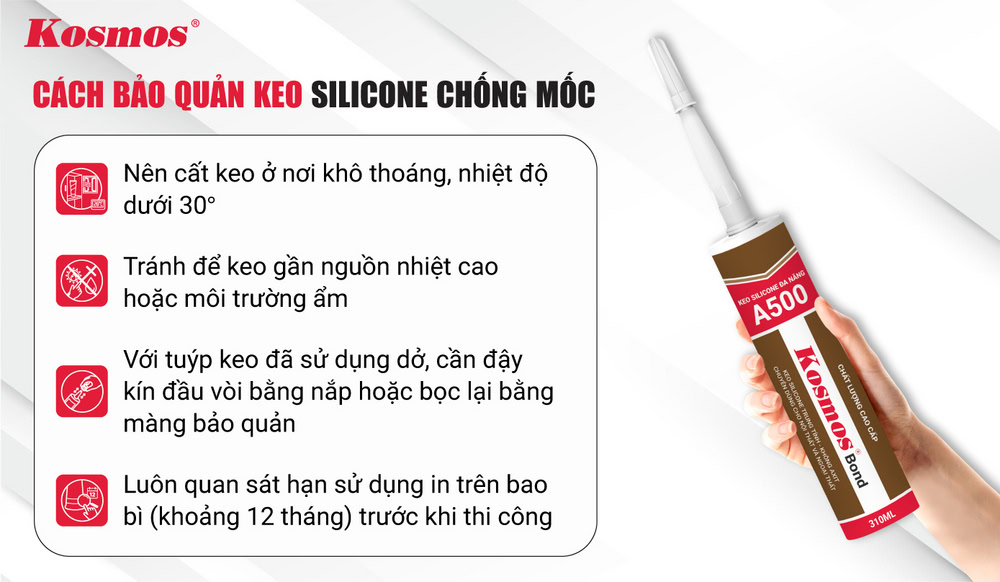 Cách bảo quản keo silicone chống mốc đúng