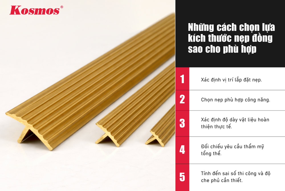 Cách chọn kích thước nẹp đồng phù hợp