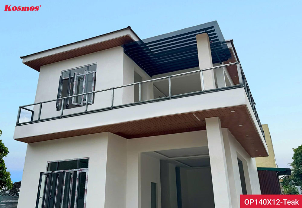 Công trình ốp tấm gỗ nhựa phủ ASA được thực hiện bởi Đại lý Nam Hải