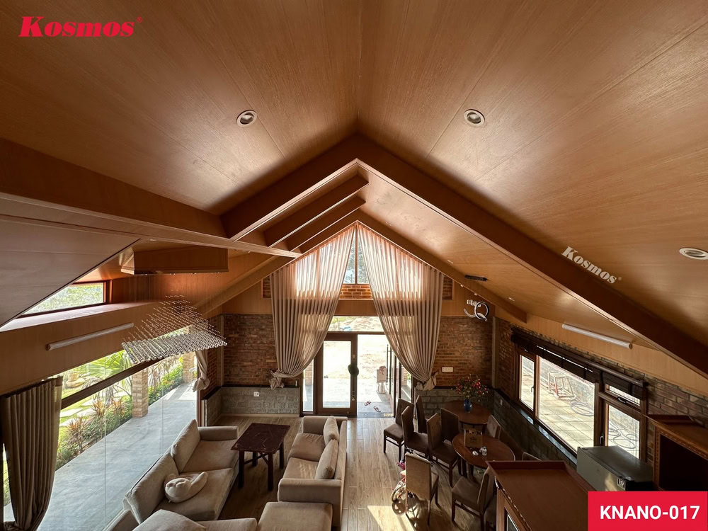 Công trình ốp trần bằng tấm ốp Nano thi công bởi Đại lý Ngôi Sao Xanh