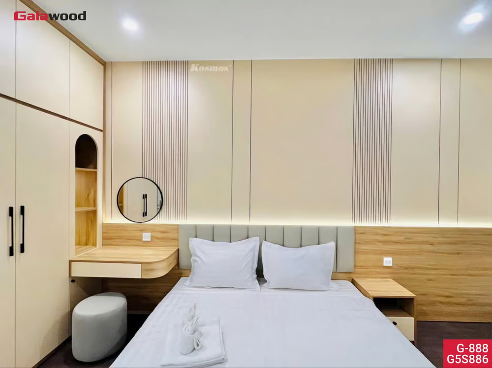 Công trình ốp vách đầu giường được thi công bởi Nguyên Thanh