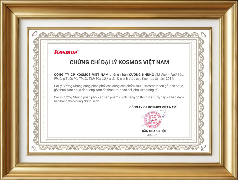 Cường Nhung là Đại lý của Kosmos Việt Nam