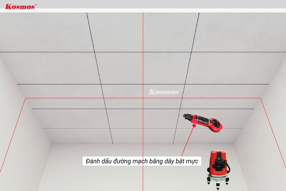 Đánh dấu đường mạch bằng dây bật mực