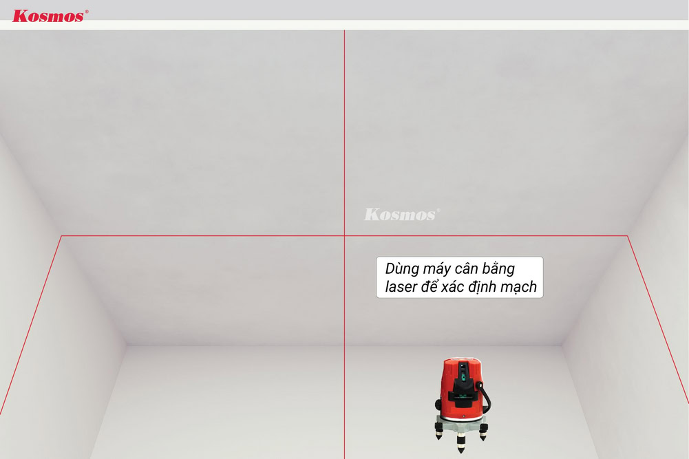 Dùng máy cân bằng laser để xác định mạch
