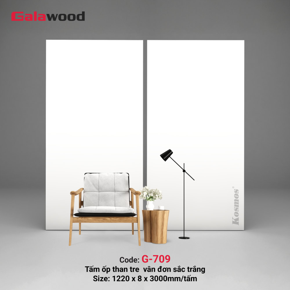 G-709 là tấm ốp than tre đơn sắc trắng Galawood