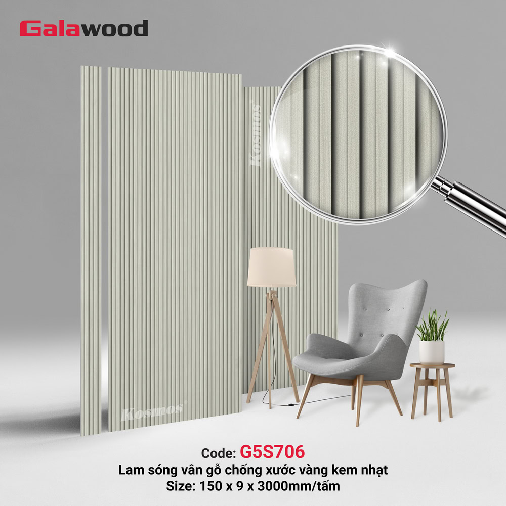 G5S706 là lam sóng đồng màu than tre vân gỗ chống xước vàng kem nhạt Galawood G5S706 là lam sóng đồng màu than tre vân gỗ chống xước vàng kem nhạt Galawood