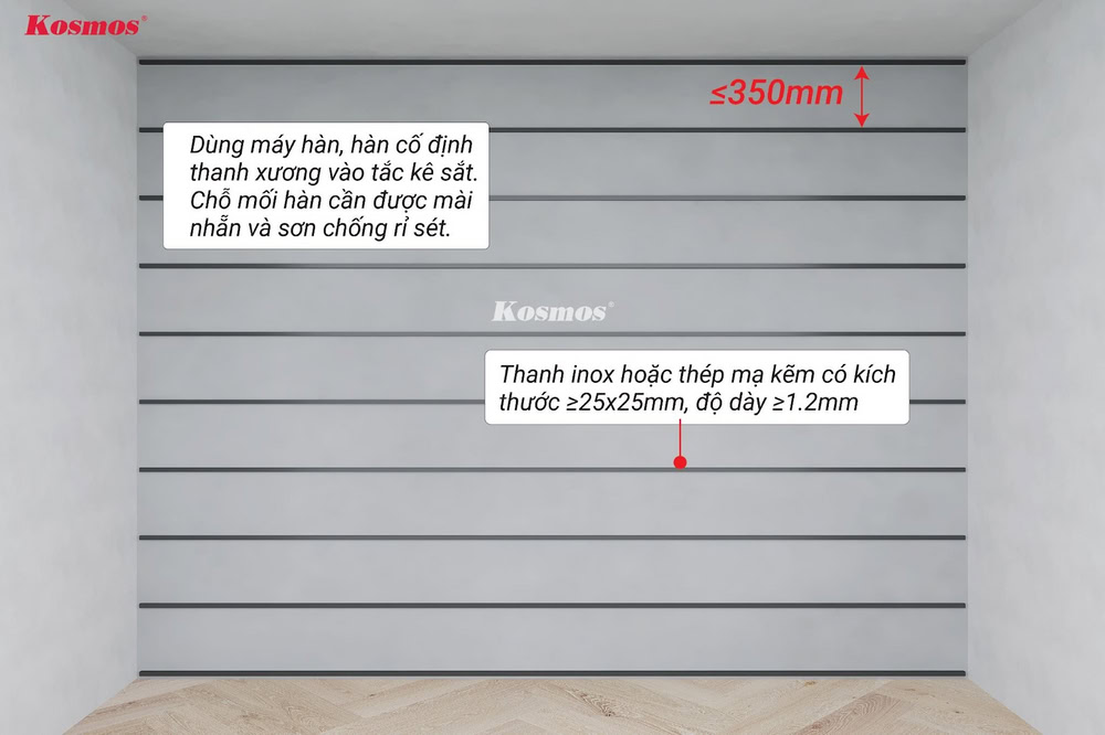 Hàn thanh xương vào tắc kê sắt