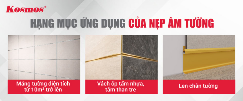 Hạng mục ứng dụng của nẹp tạo khe âm tường