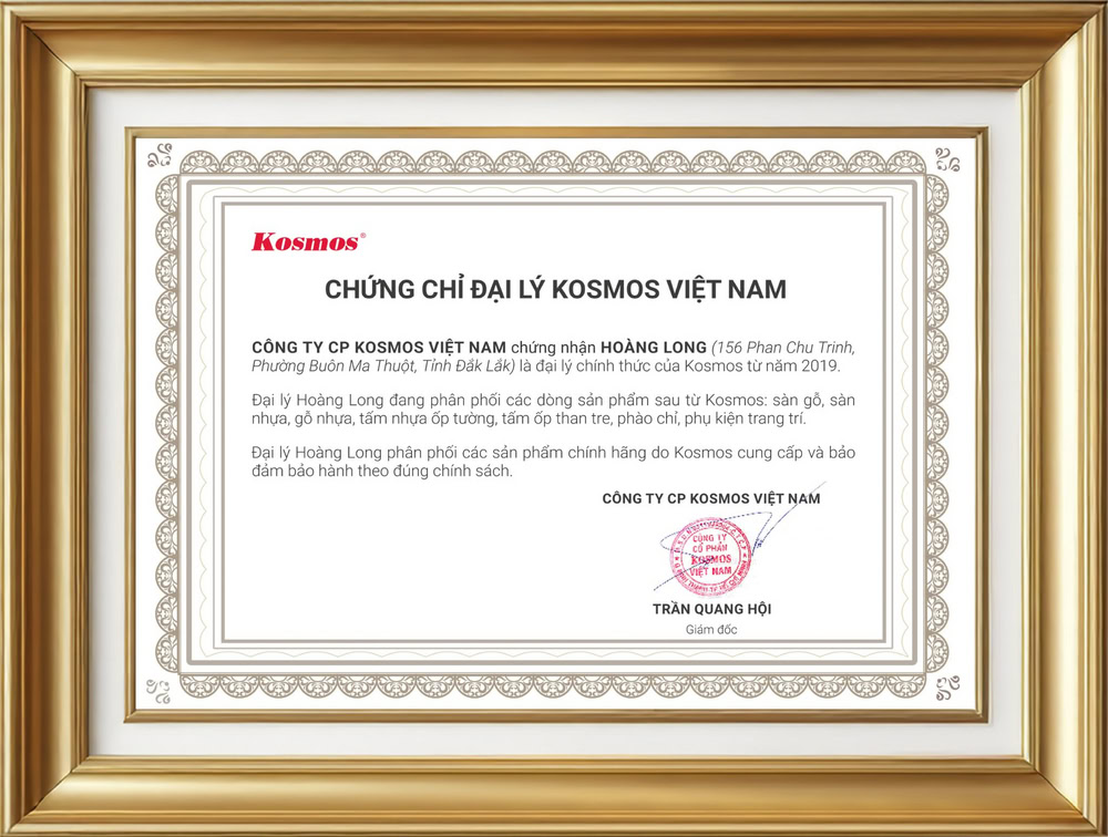 Hoàng Long là Đại lý của Kosmos Việt Nam