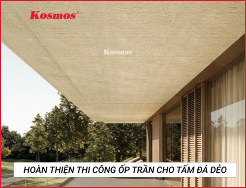 Hướng dẫn thi công ốp trần bằng tấm đá dẻo đúng kỹ thuật