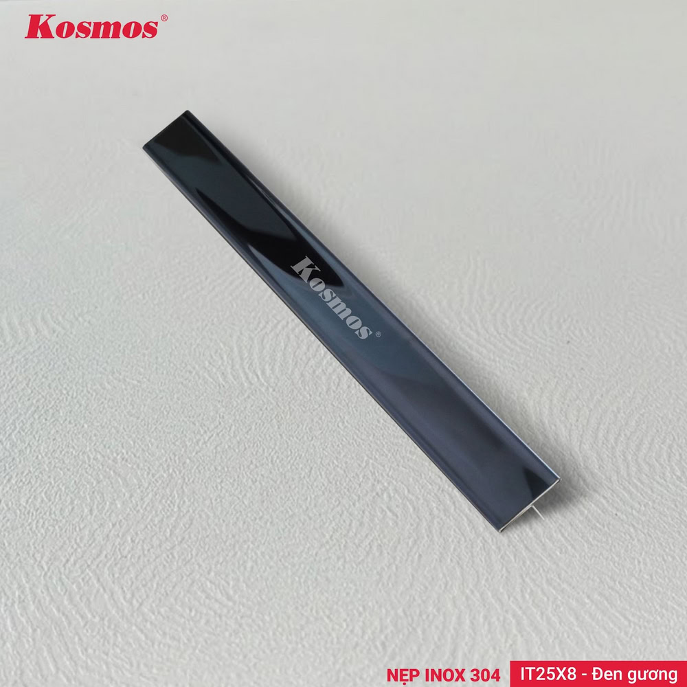 IT25X8-DG là nẹp inox chữ T 25x8mm mạ PVD màu đen gương
