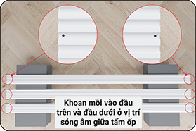 Khoan mồi lên tấm inox, trước khi cố định bằng vít inox