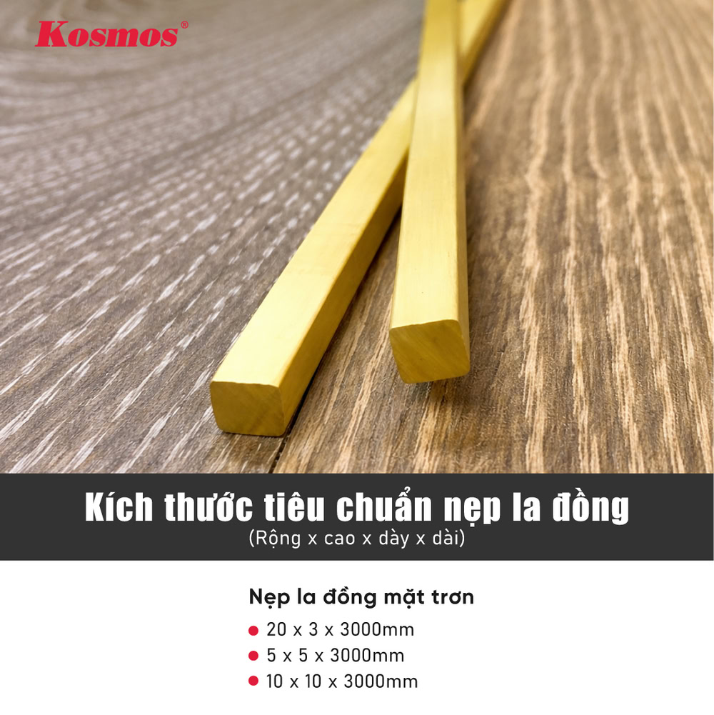 Kích thước tiêu chuẩn nẹp la đồng