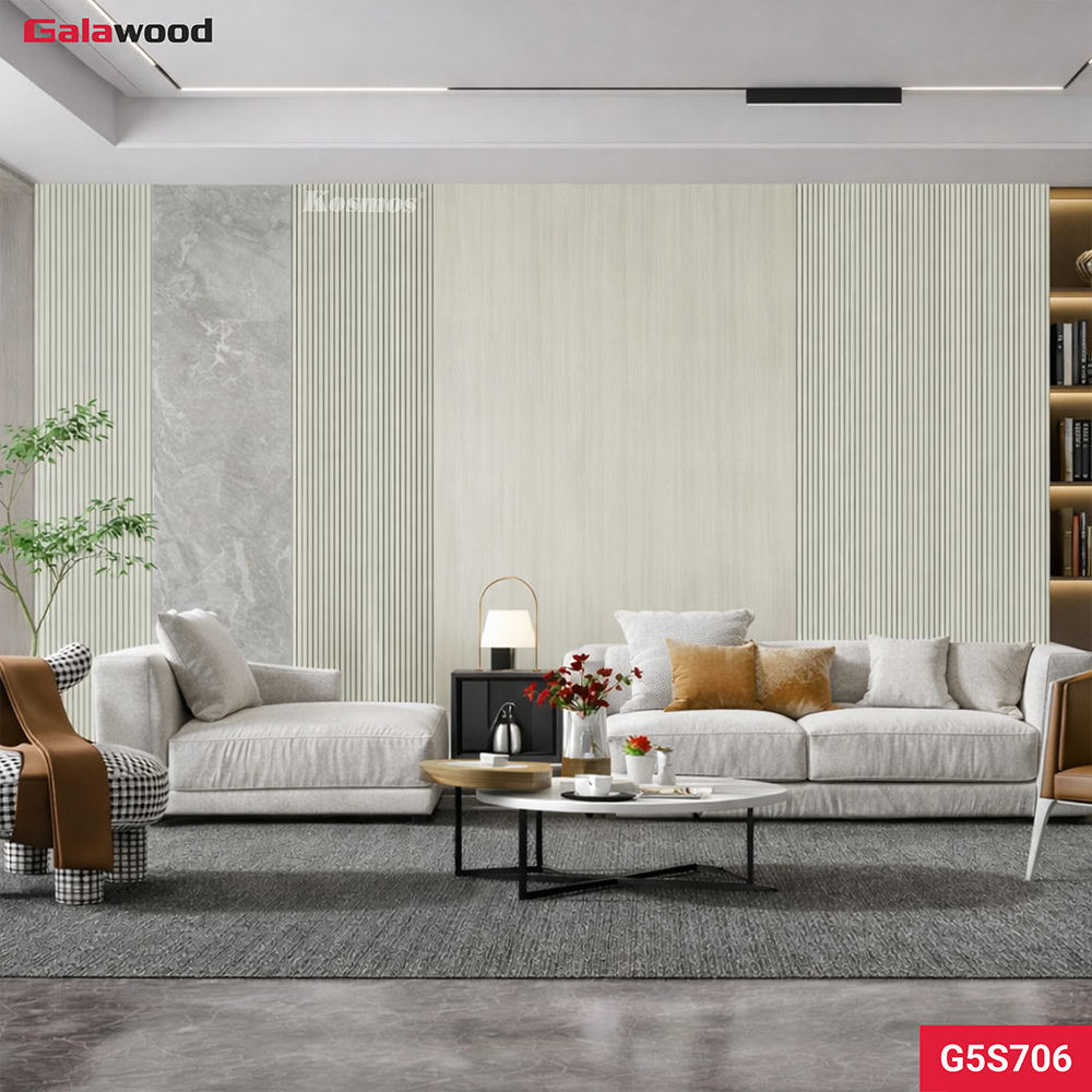 Lam sóng vân gỗ chống xước vàng kèm nhạt