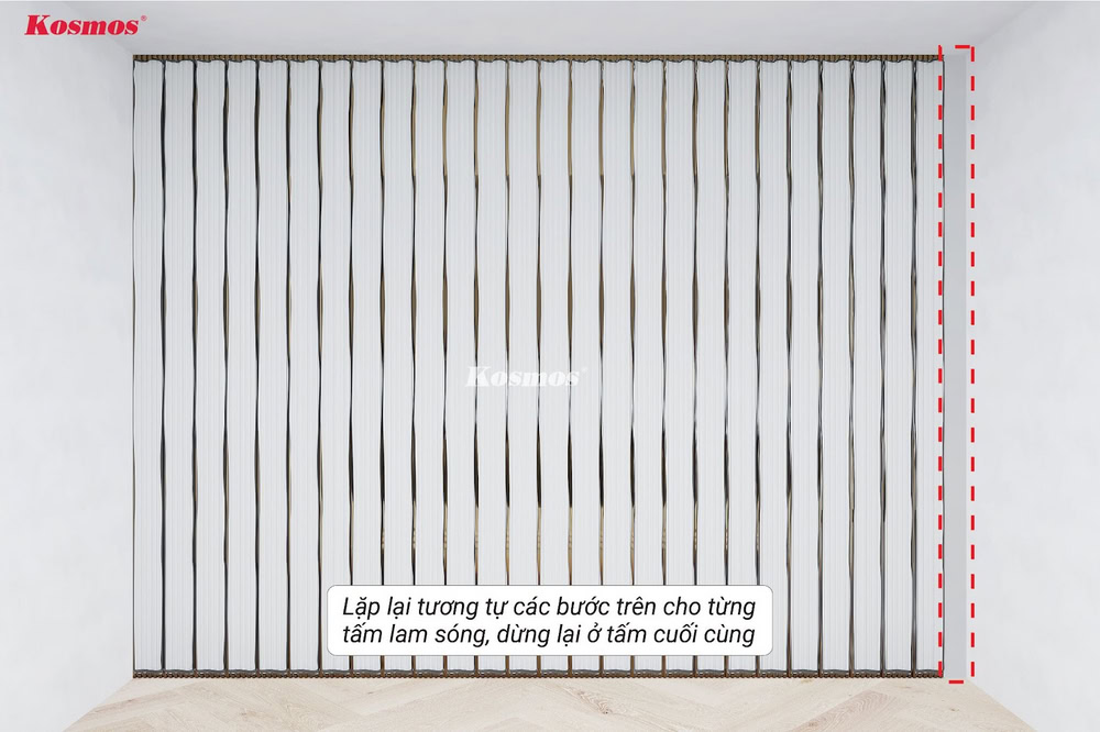 Lặp lại tương tự các bước cho vị trí cuối cùng