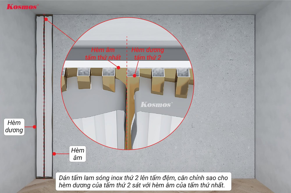 Lắp tấm lam sóng inox kế tiếp