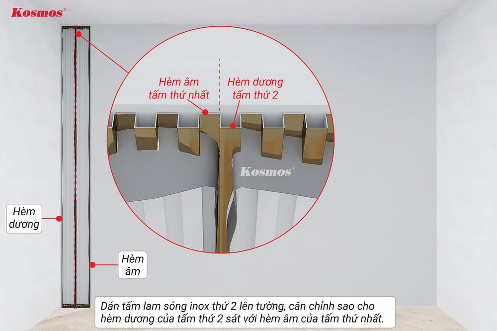Lắp tấm lam sóng inox kế tiếp