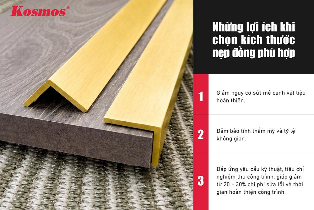 Lợi ích khi lựa chọn kích thước nẹp đồng phù hợp