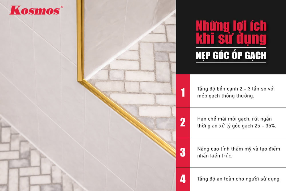 Lợi ích khi sử dụng nẹp góc ốp gạch