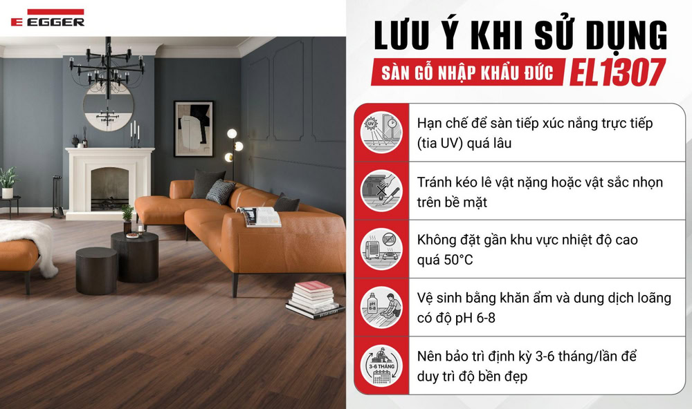 Lưu ý khi sử dụng sàn gỗ công nghiệp EL1307