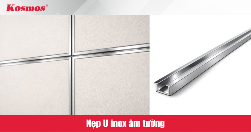Mẫu nẹp âm tường bằng inox chữ U