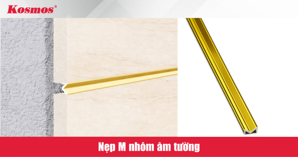Mẫu nẹp âm tường bằng nhôm chữ M