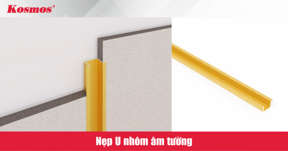 Mẫu nẹp âm tường bằng nhôm chữ U