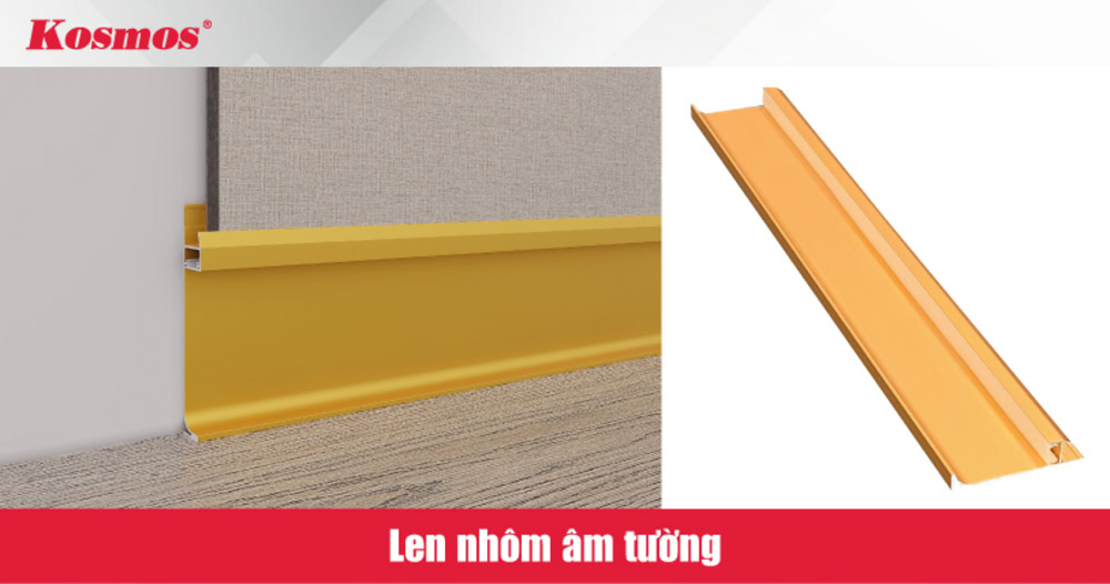 Mẫu nẹp chân tường bằng nhôm