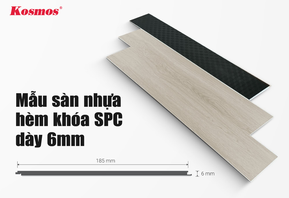 Mẫu sàn nhựa hèm khóa SPC Kosmos dày 6mm Mẫu sàn nhựa hèm khóa SPC Kosmos dày 6mm